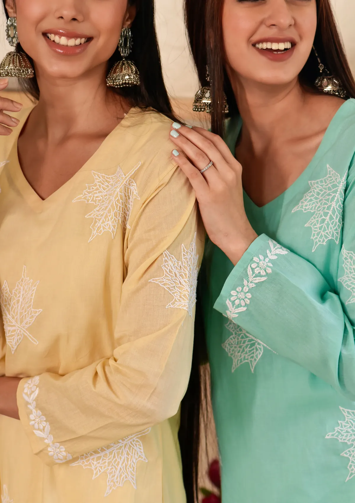 Adib Cotton Straight Kurta with Maple Motifs