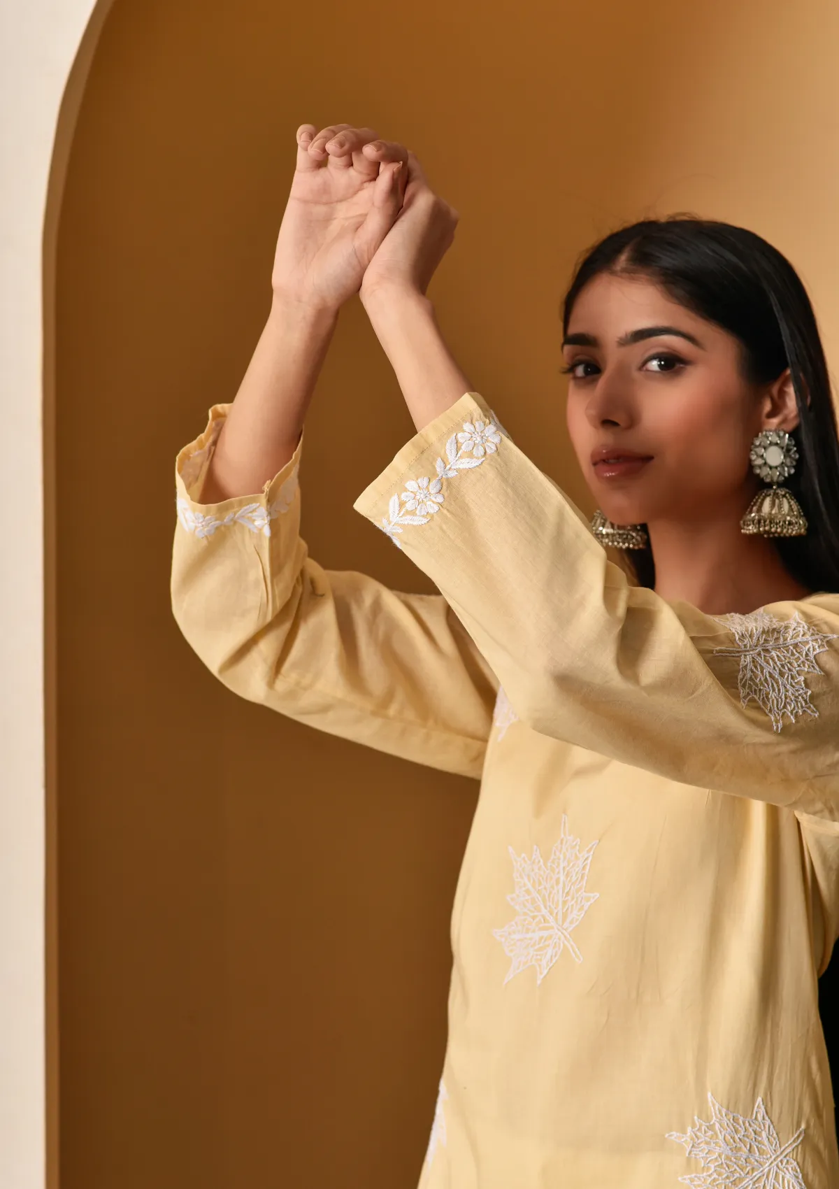 Adib Cotton Straight Kurta with Maple Motifs