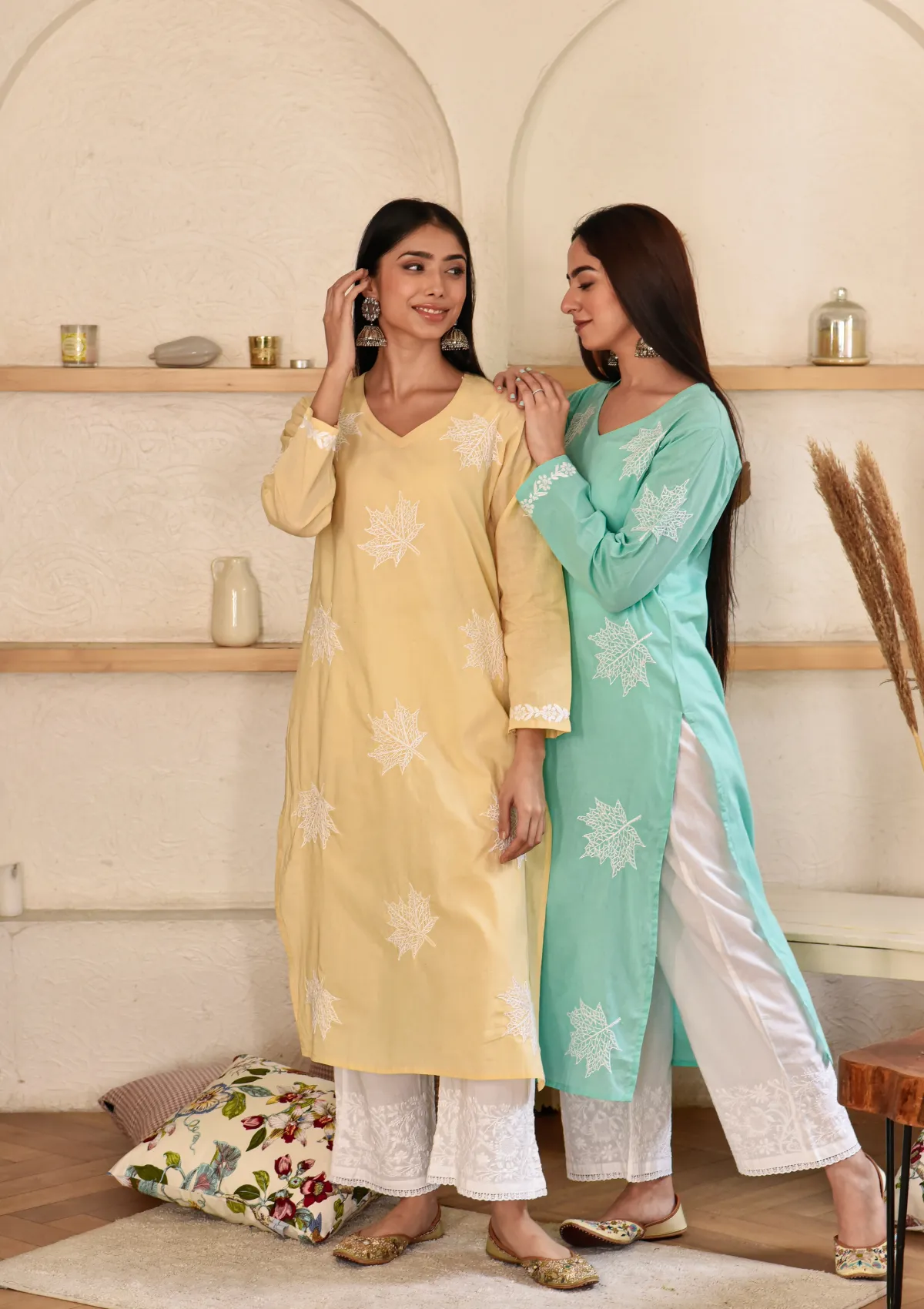 Adib Cotton Straight Kurta with Maple Motifs