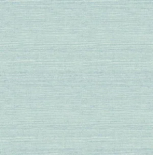 Agave Aqua Faux Grasscloth Wallpaper