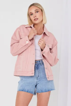 Always Mushroom Pink Denim Jacket