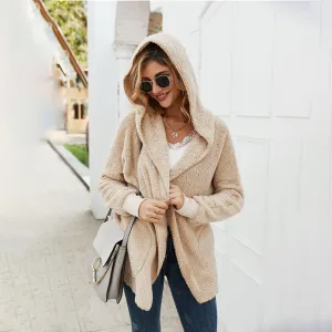 Apricot Hooded Fleece Jacket