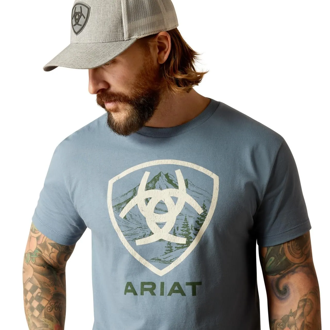 Ariat Men's Rocky Peak T-Shirt, Light Denim