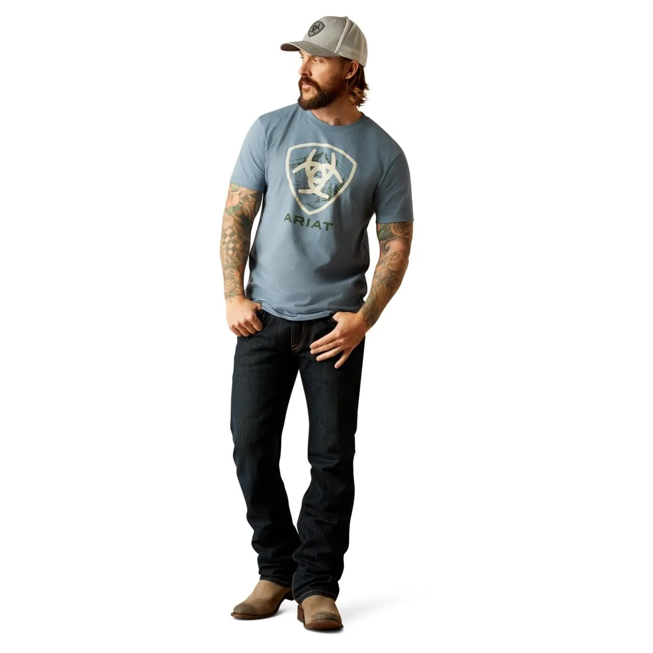 Ariat Men's Rocky Peak T-Shirt, Light Denim