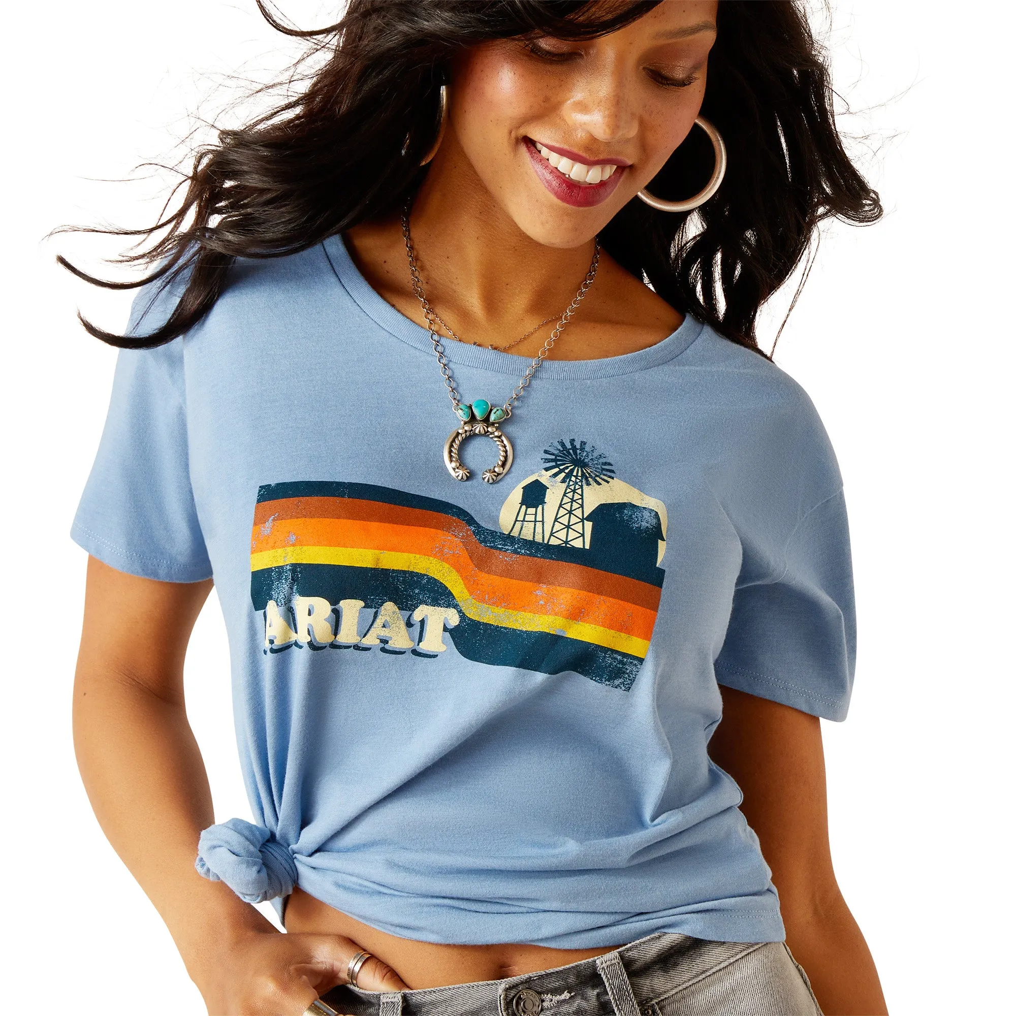 Ariat Women's Acres T-Shirt Light Blue Heather