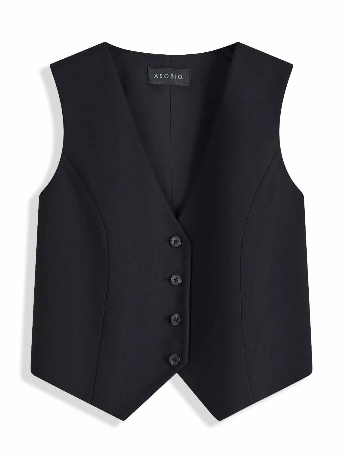 ASOBIO Slim-Fit Wool Blend Button-Up Suit Vest