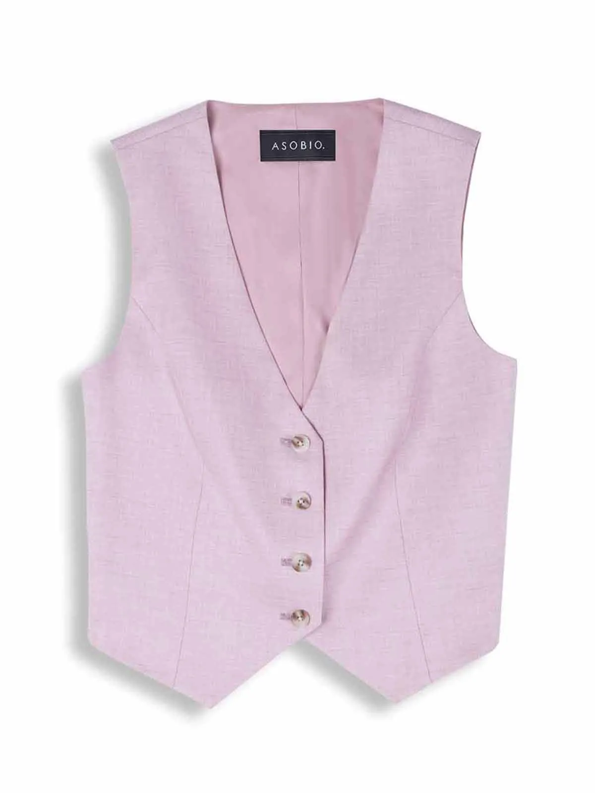 ASOBIO Slim-Fit Wool Blend Button-Up Suit Vest