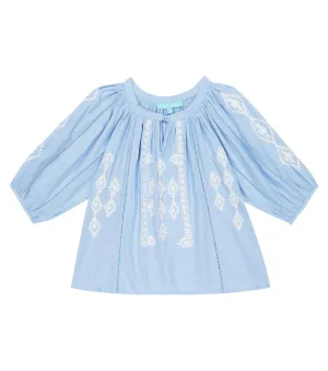 Baby Aliyah blouse with Melissa Odabash embroidery, white