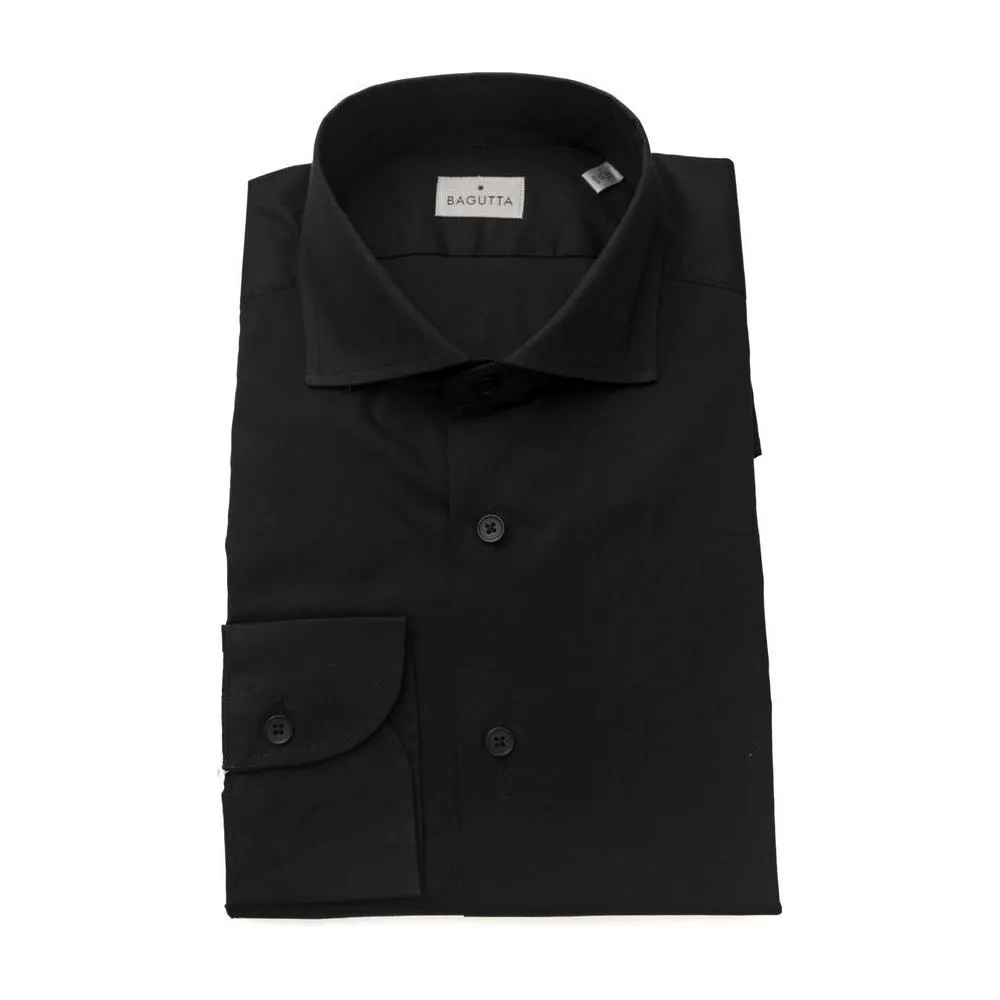 Bagutta Black Cotton Men's Shirt