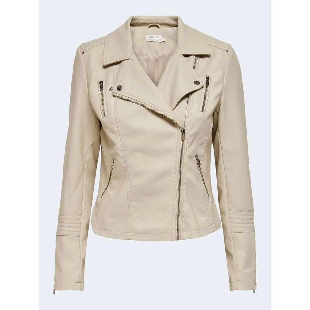 Beige Viscose Jackets & Coat