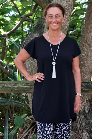 Black Jersey Tunic Top