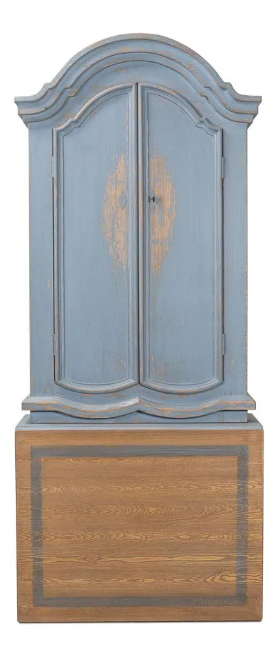 Blue Farmhouse Secretary Cabinet with Table