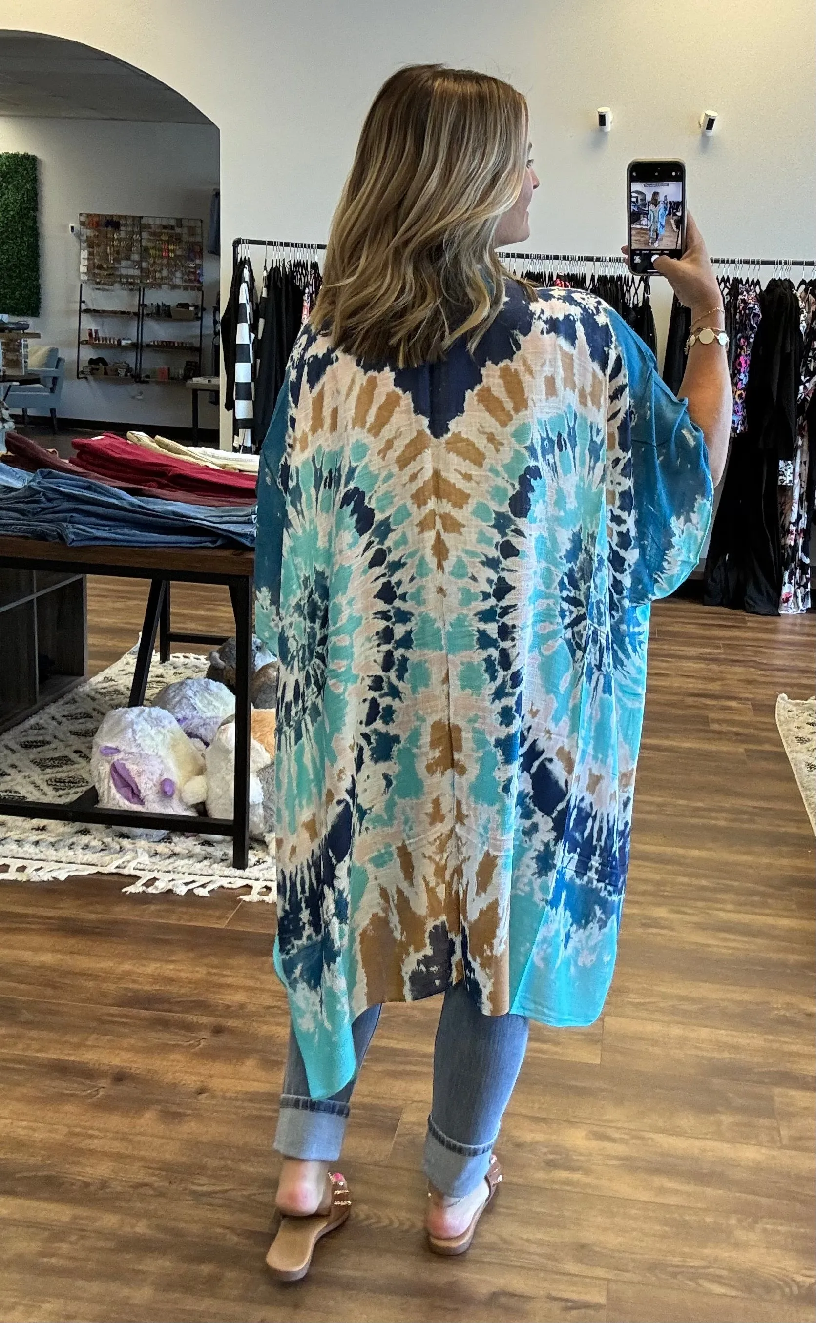 Blue Tie Dye Kimono