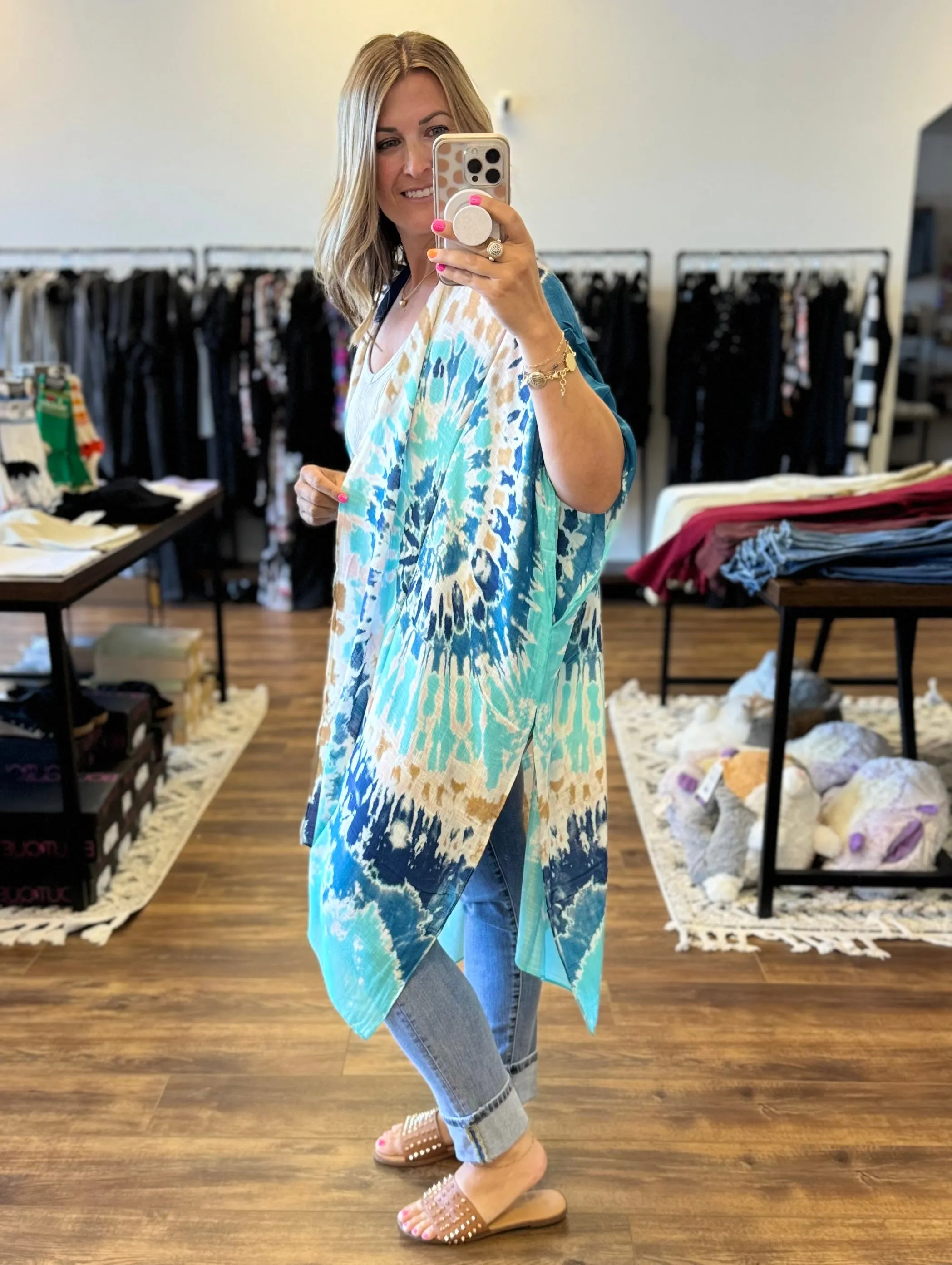 Blue Tie Dye Kimono