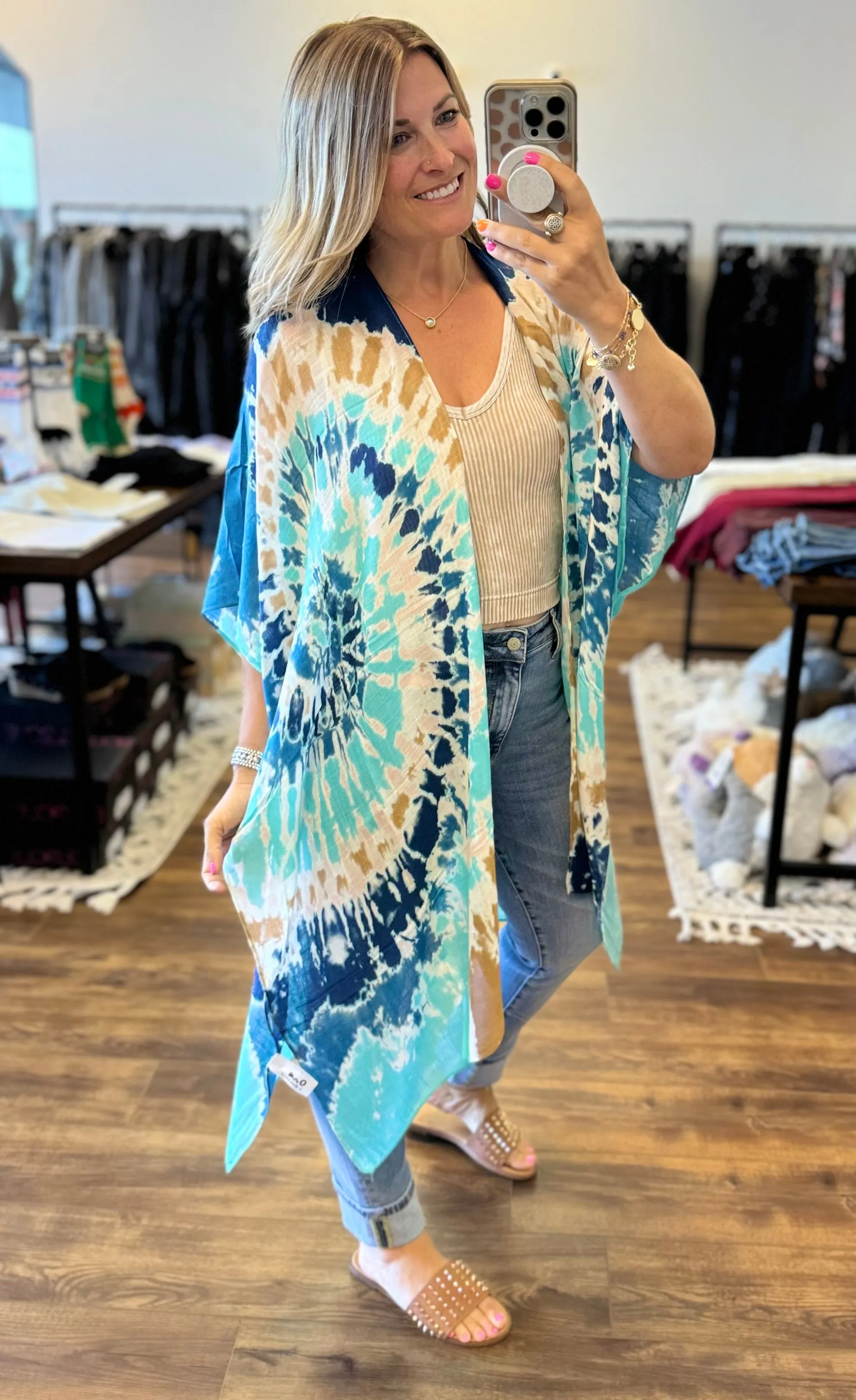 Blue Tie Dye Kimono