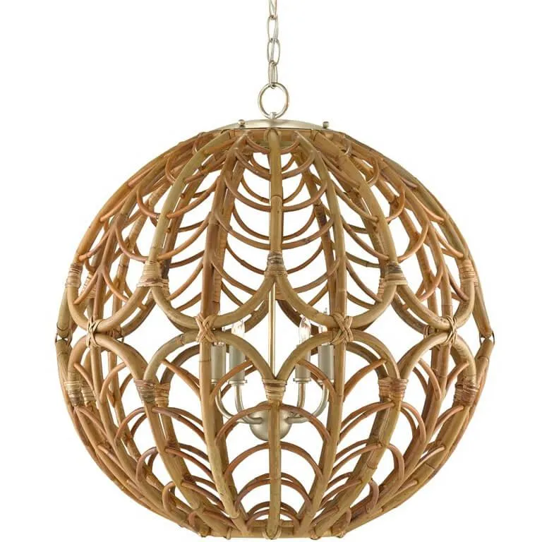 Boho Rattan Orb Chandelier