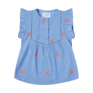 Bonheur du Jour Paris Cocotier Baby   Girl Blouse Blue