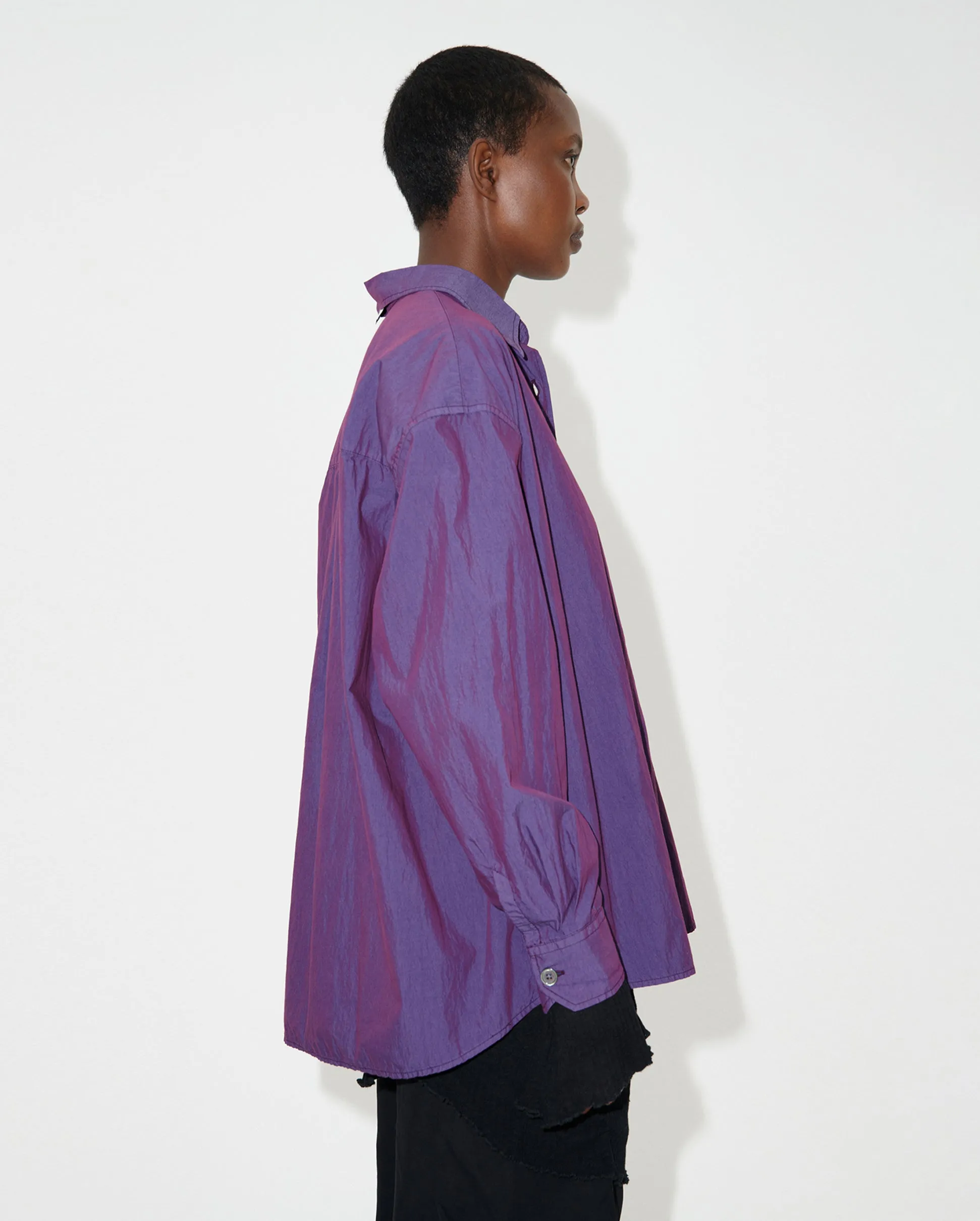 BORROWED SHIRT / BLACKCURRANT PARACHUTE POPLIN