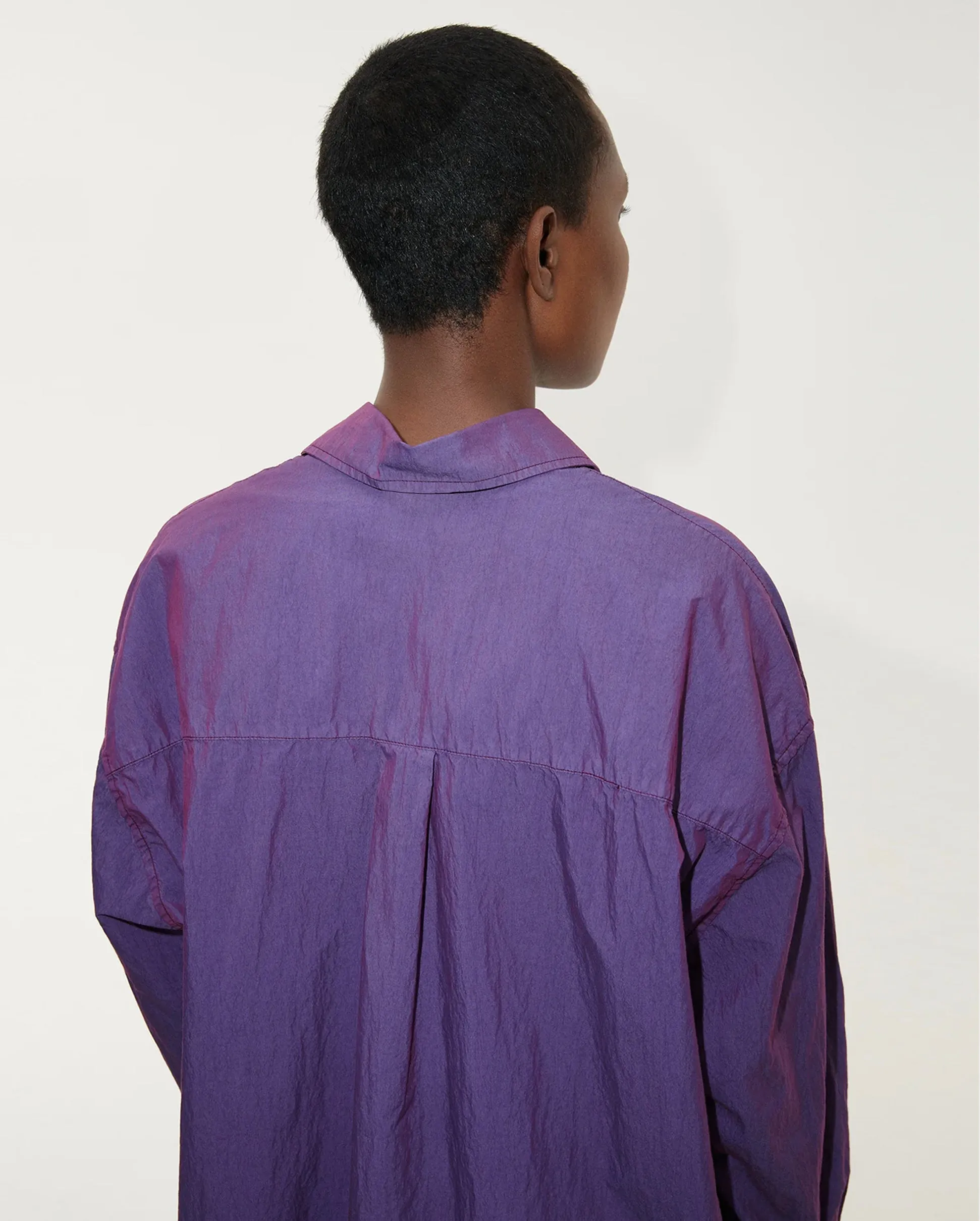 BORROWED SHIRT / BLACKCURRANT PARACHUTE POPLIN