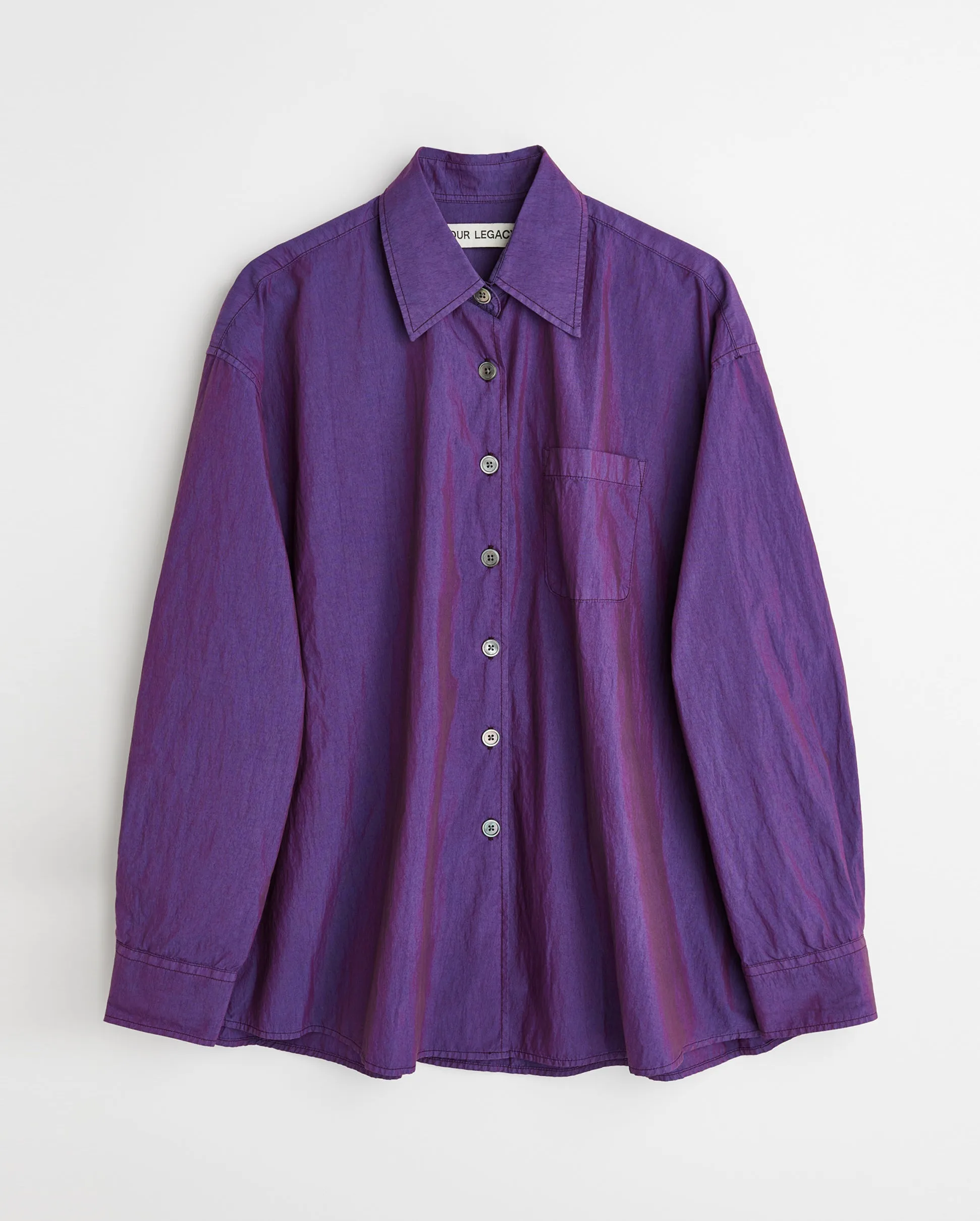 BORROWED SHIRT / BLACKCURRANT PARACHUTE POPLIN