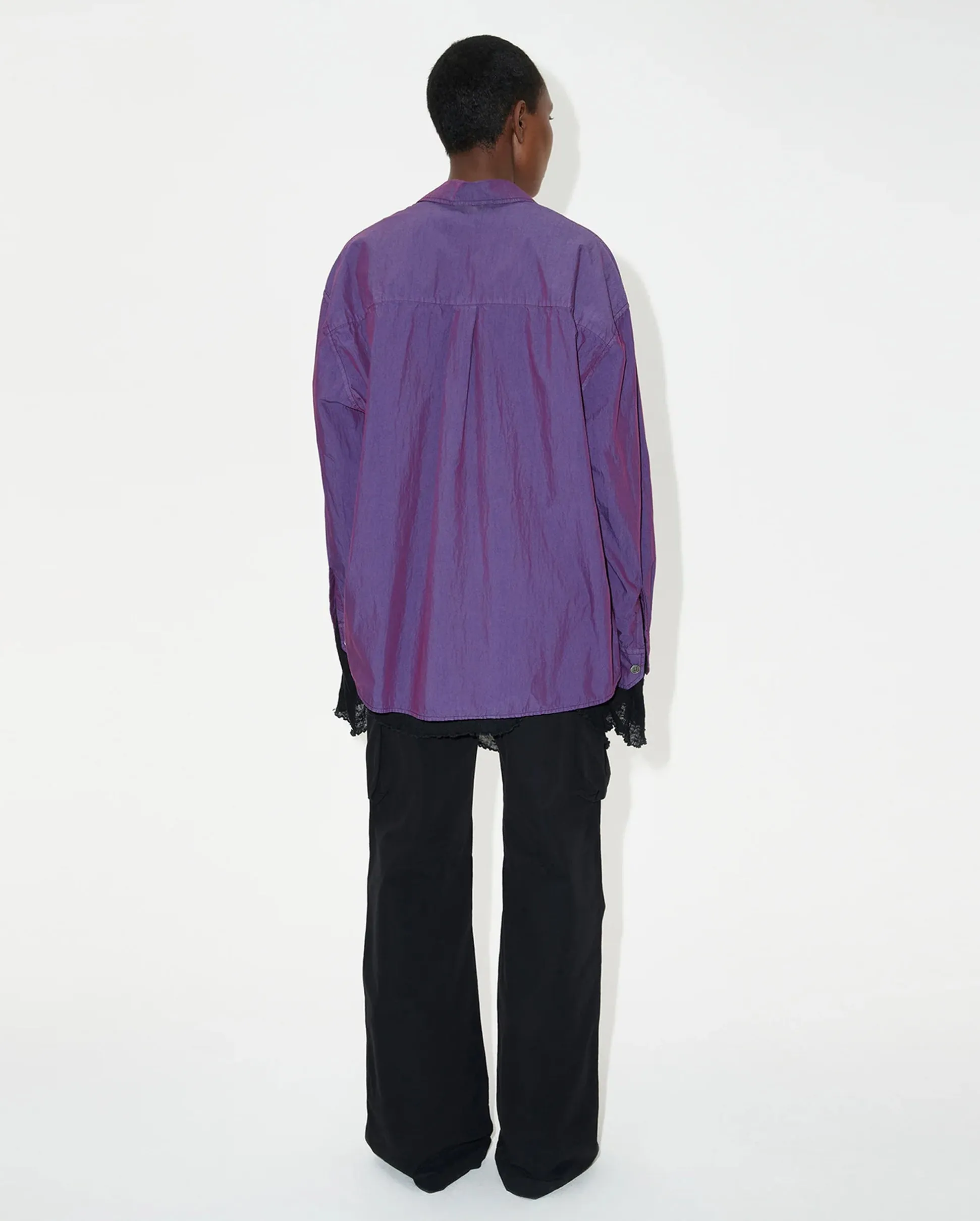 BORROWED SHIRT / BLACKCURRANT PARACHUTE POPLIN