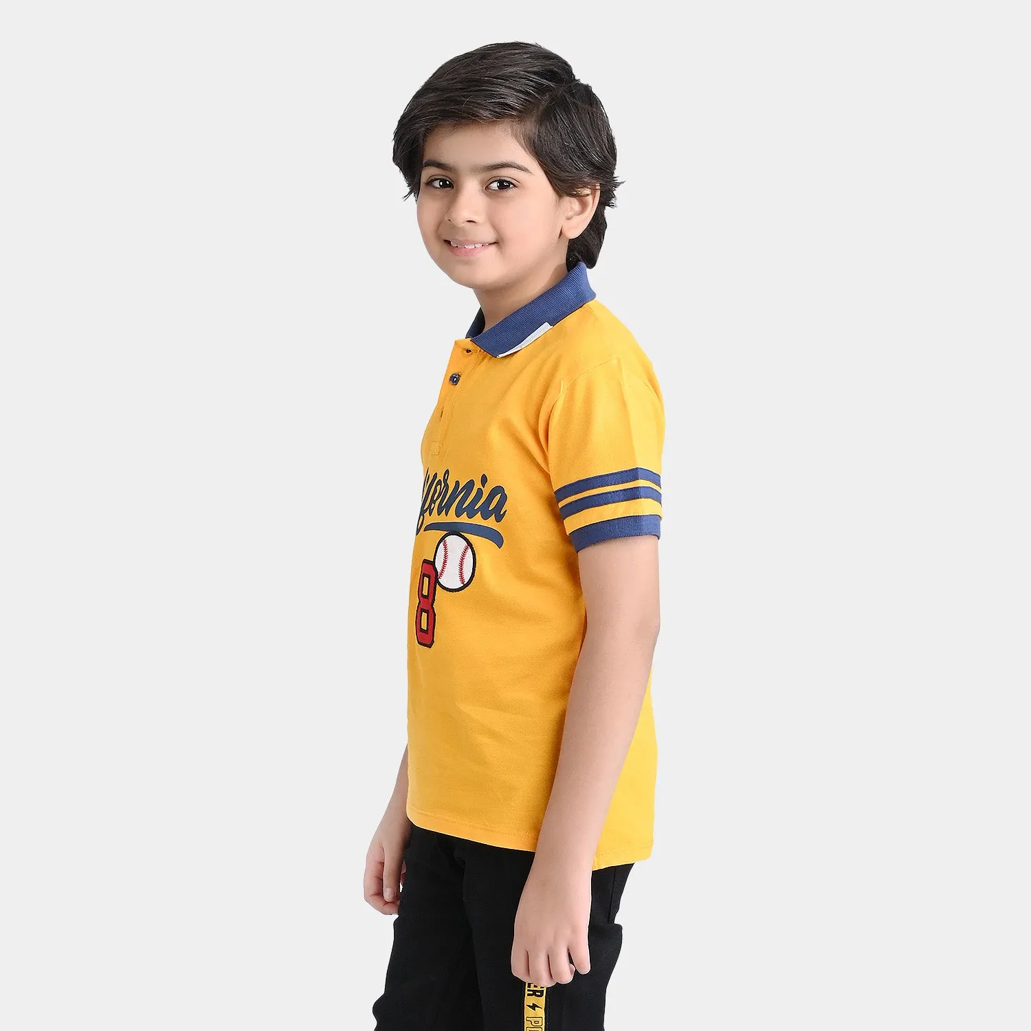 Boys Cotton PK Polo California-Citrus