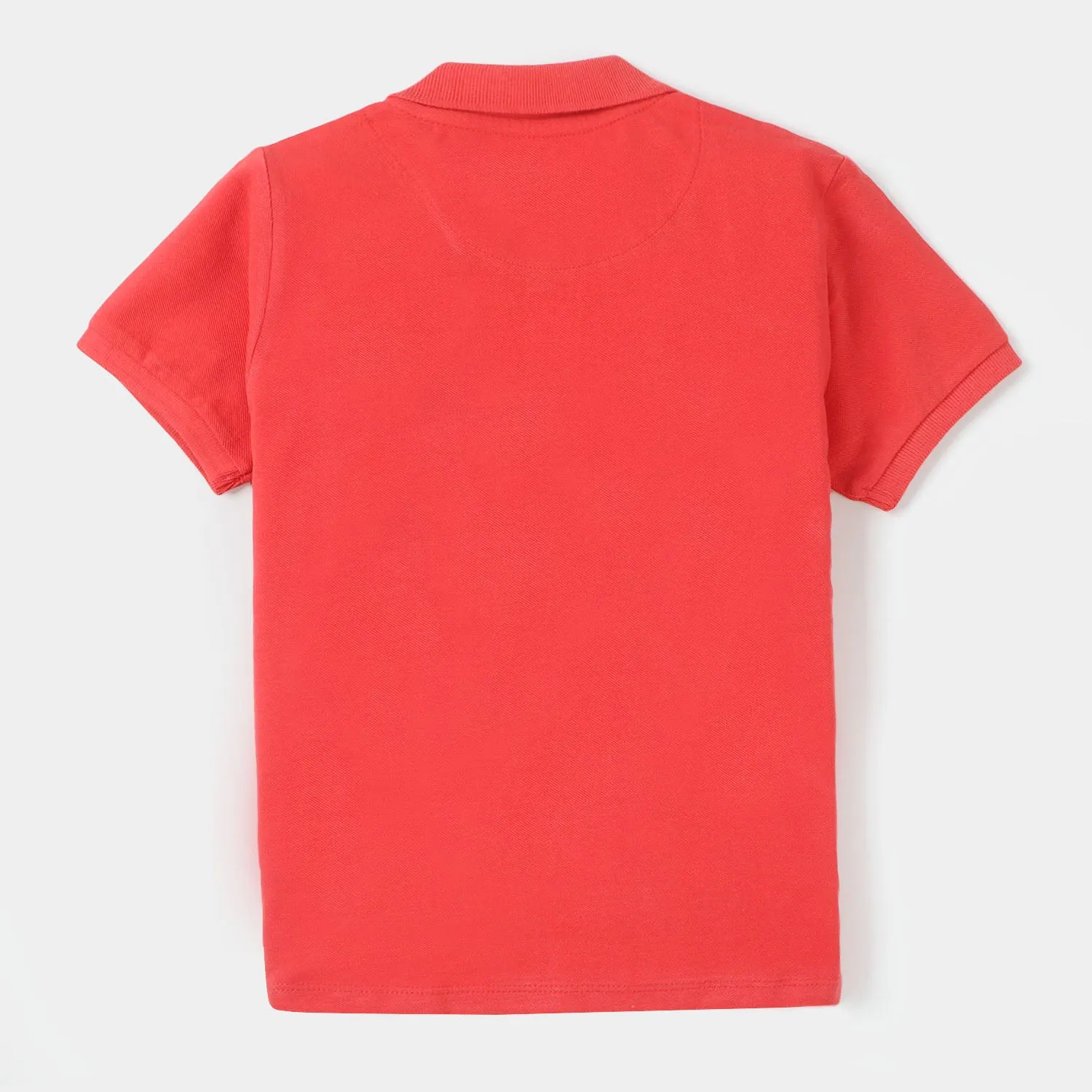 Boys Cotton Polo T-shirt Basic - Poppy Red