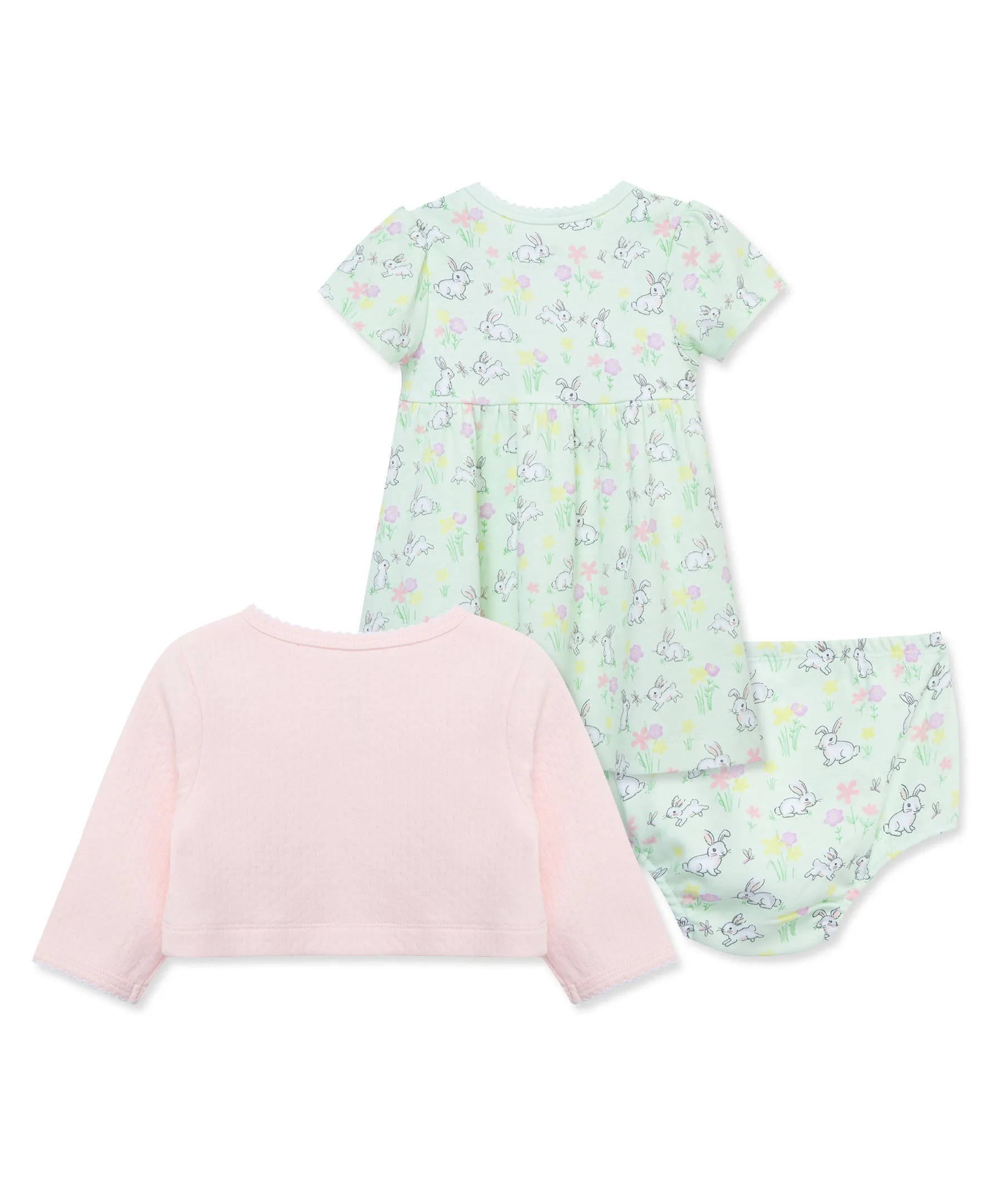 Bunny Garden Dress & Cardigan Set