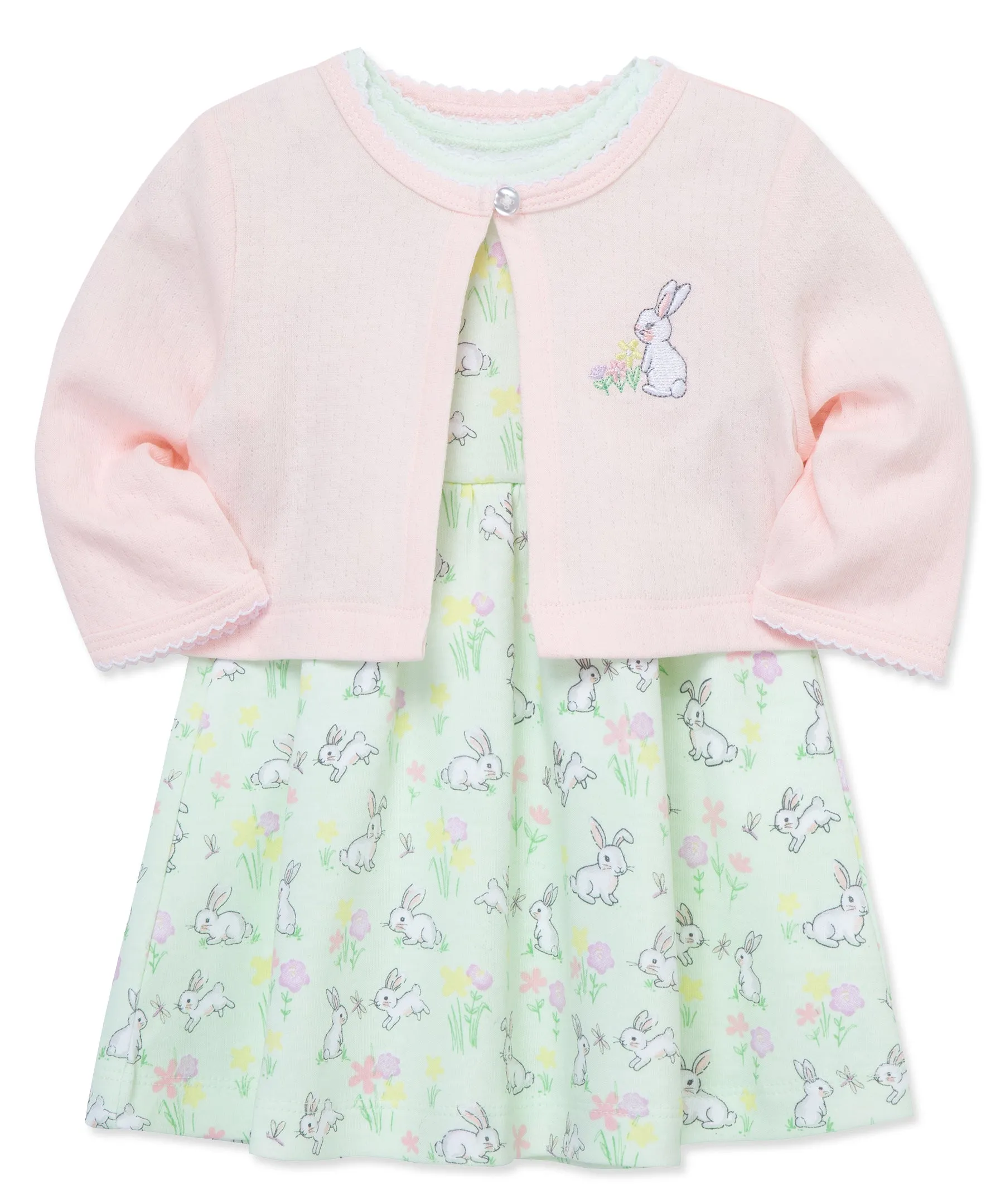 Bunny Garden Dress & Cardigan Set