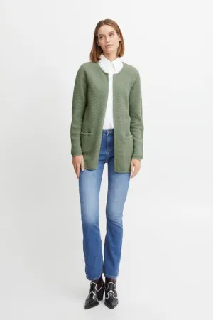 Bymikala Cotton Structure Cardigan Green