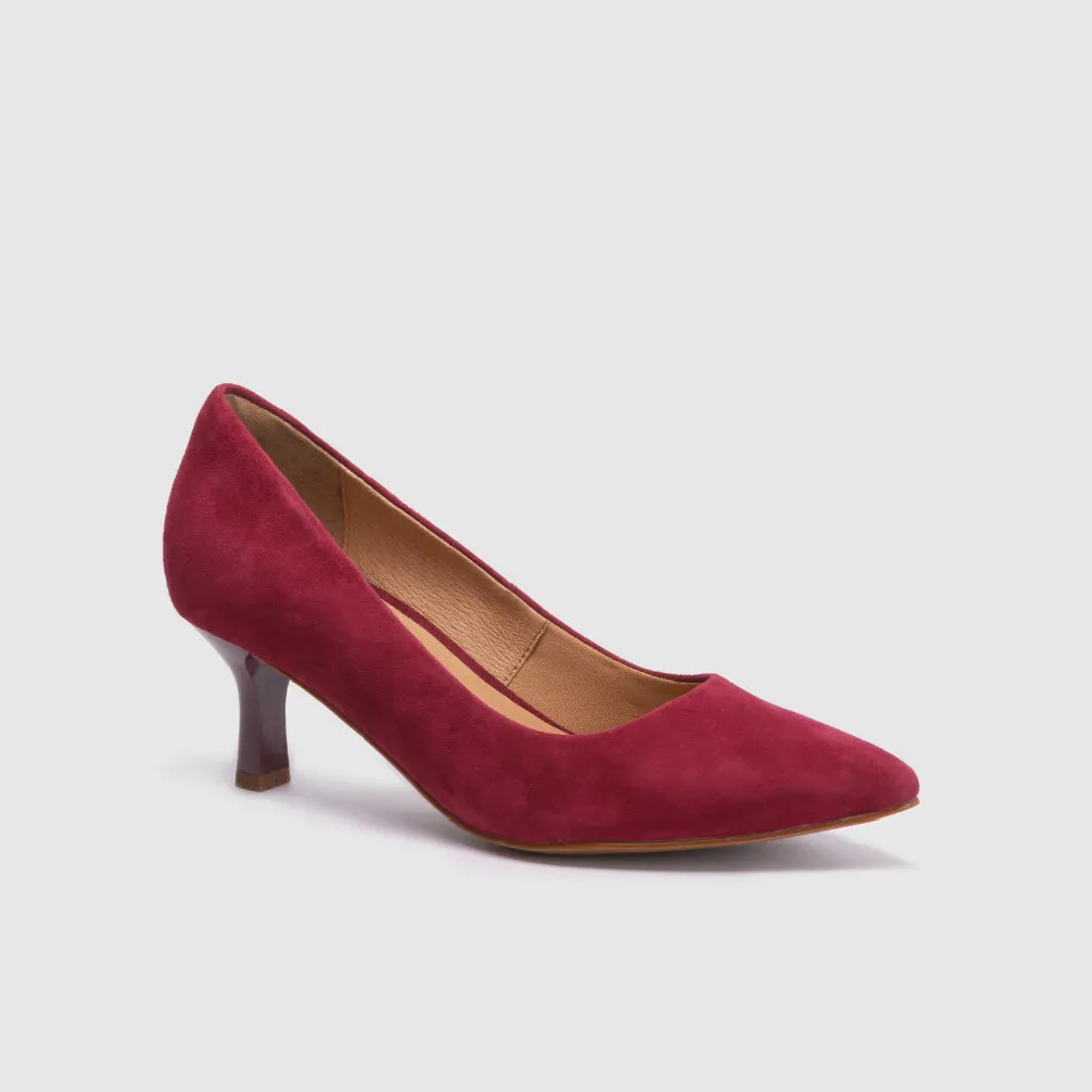 Carrie II Burgundy Suede