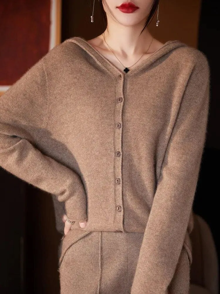 Cashmere Knitted Sweater Coat - 6 Colour Choice