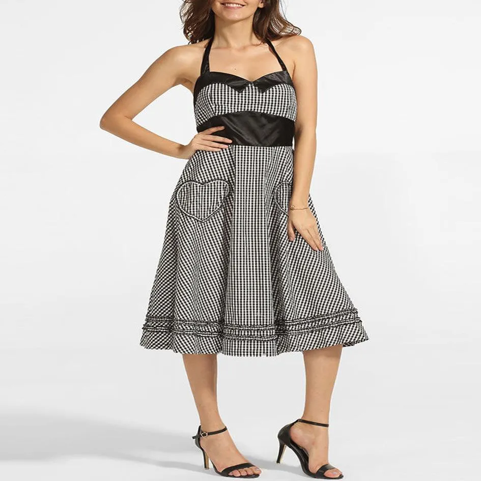 Checker Print Rockabilly Apron Dress