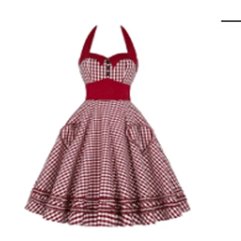 Checker Print Rockabilly Apron Dress