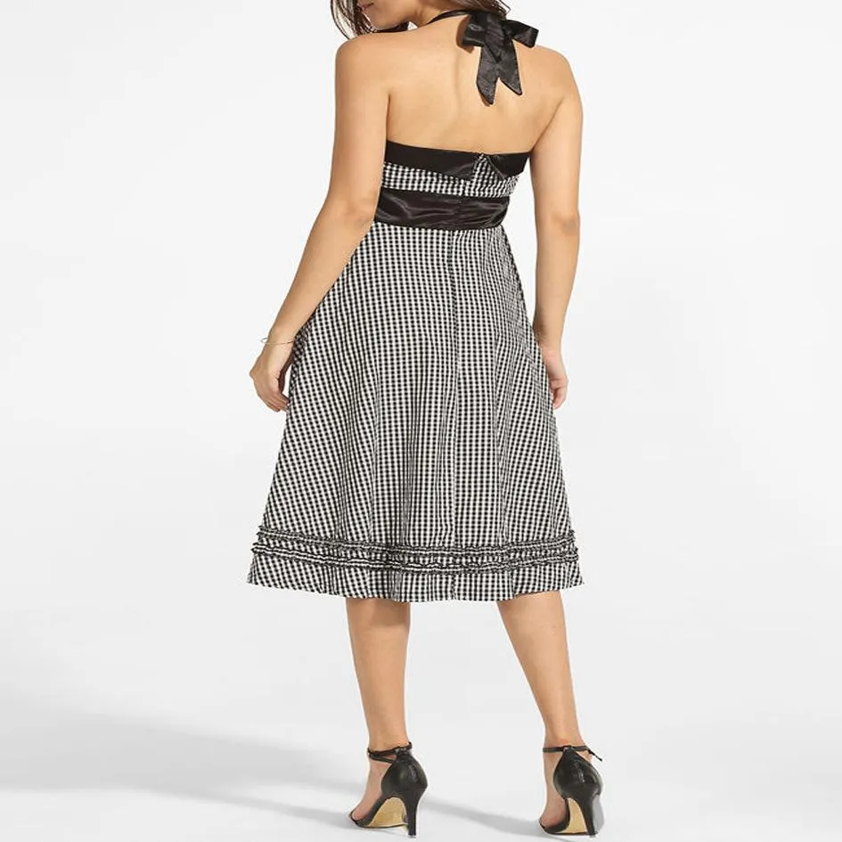 Checker Print Rockabilly Apron Dress