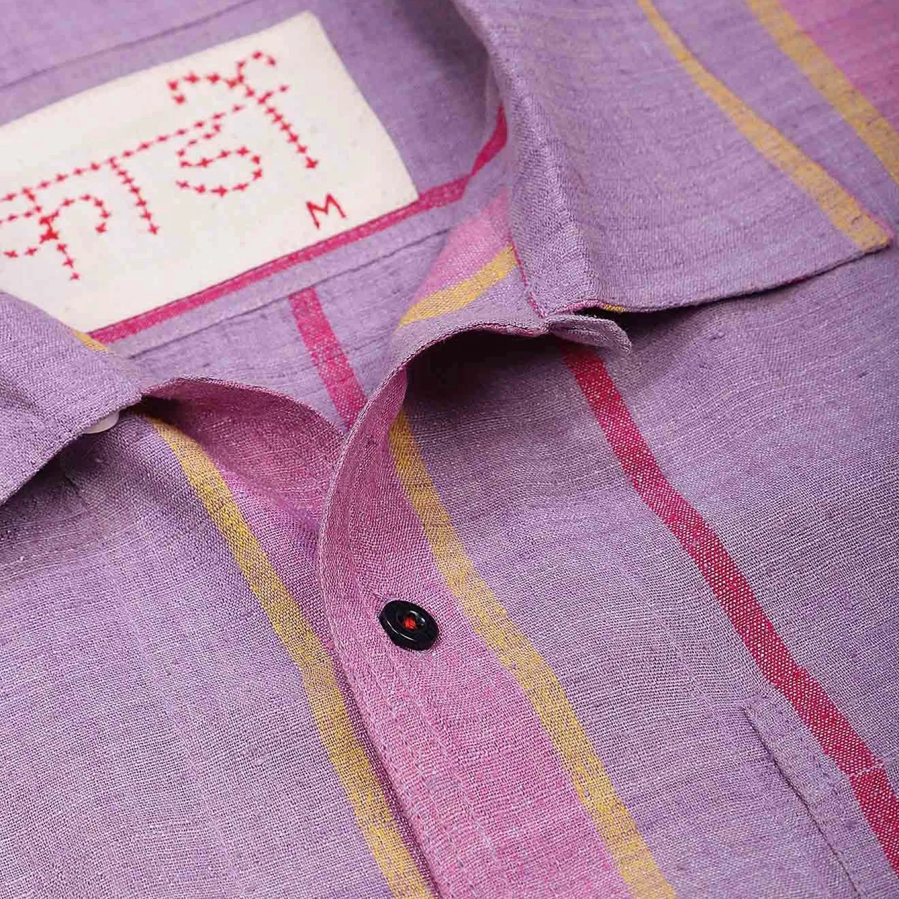 Chintan Short Sleeve Shirt - Matka Silk Digital Lavender