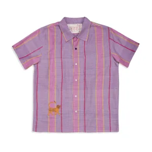 Chintan Short Sleeve Shirt - Matka Silk Digital Lavender