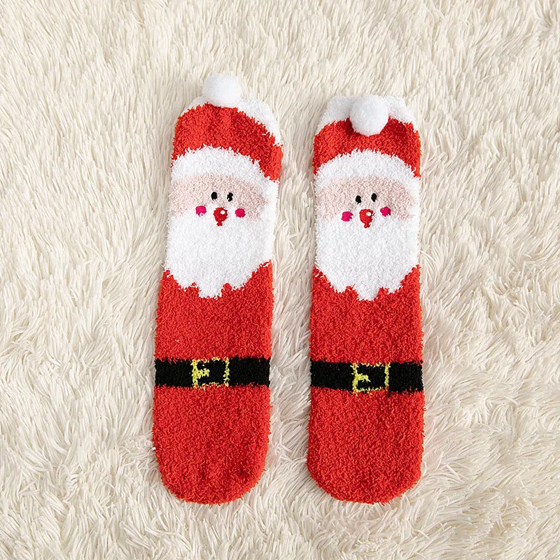 🎅Christmas Sale🎄 Coral Velvet Christmas Socks Padded Warm