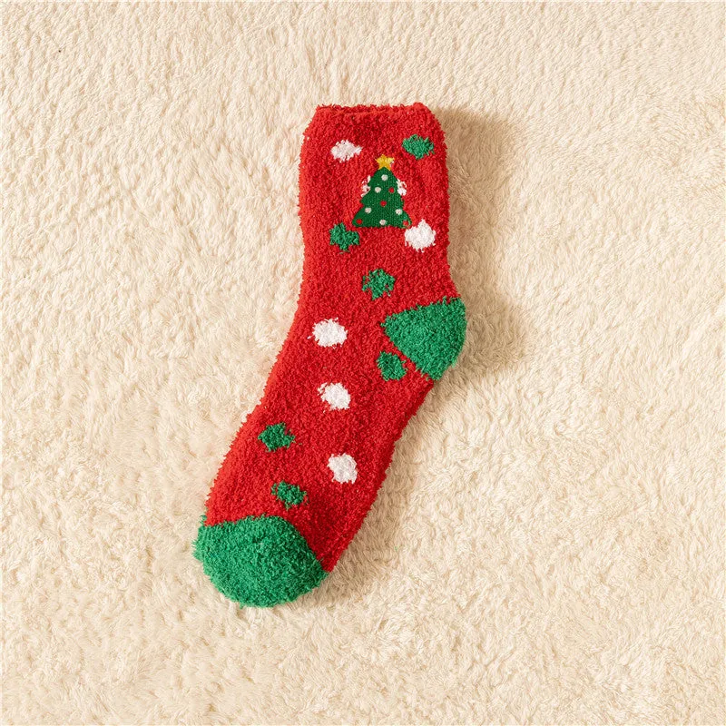 🎅Christmas Sale🎄 Coral Velvet Christmas Socks Padded Warm