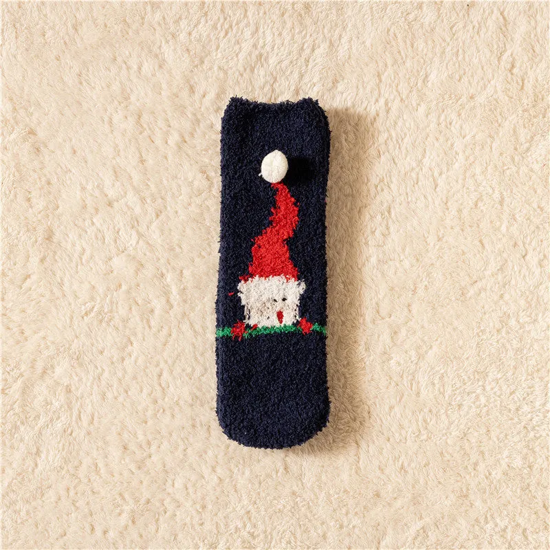 🎅Christmas Sale🎄 Coral Velvet Christmas Socks Padded Warm