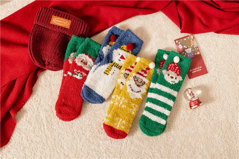 🎅Christmas Sale🎄 Coral Velvet Christmas Socks Padded Warm