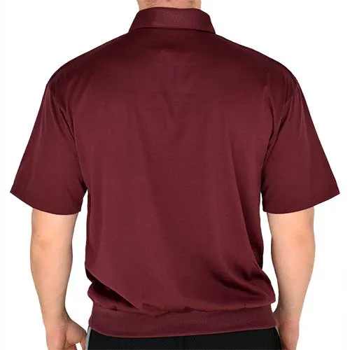 Classics by Palmland Big and Tall Short Sleeve Knit Banded Bottom Shirt 6010-656BT Burgundy