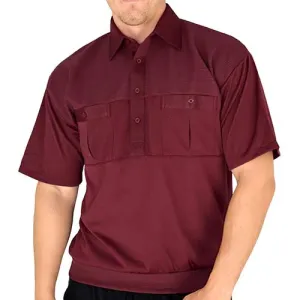 Classics by Palmland Big and Tall Short Sleeve Knit Banded Bottom Shirt 6010-656BT Burgundy