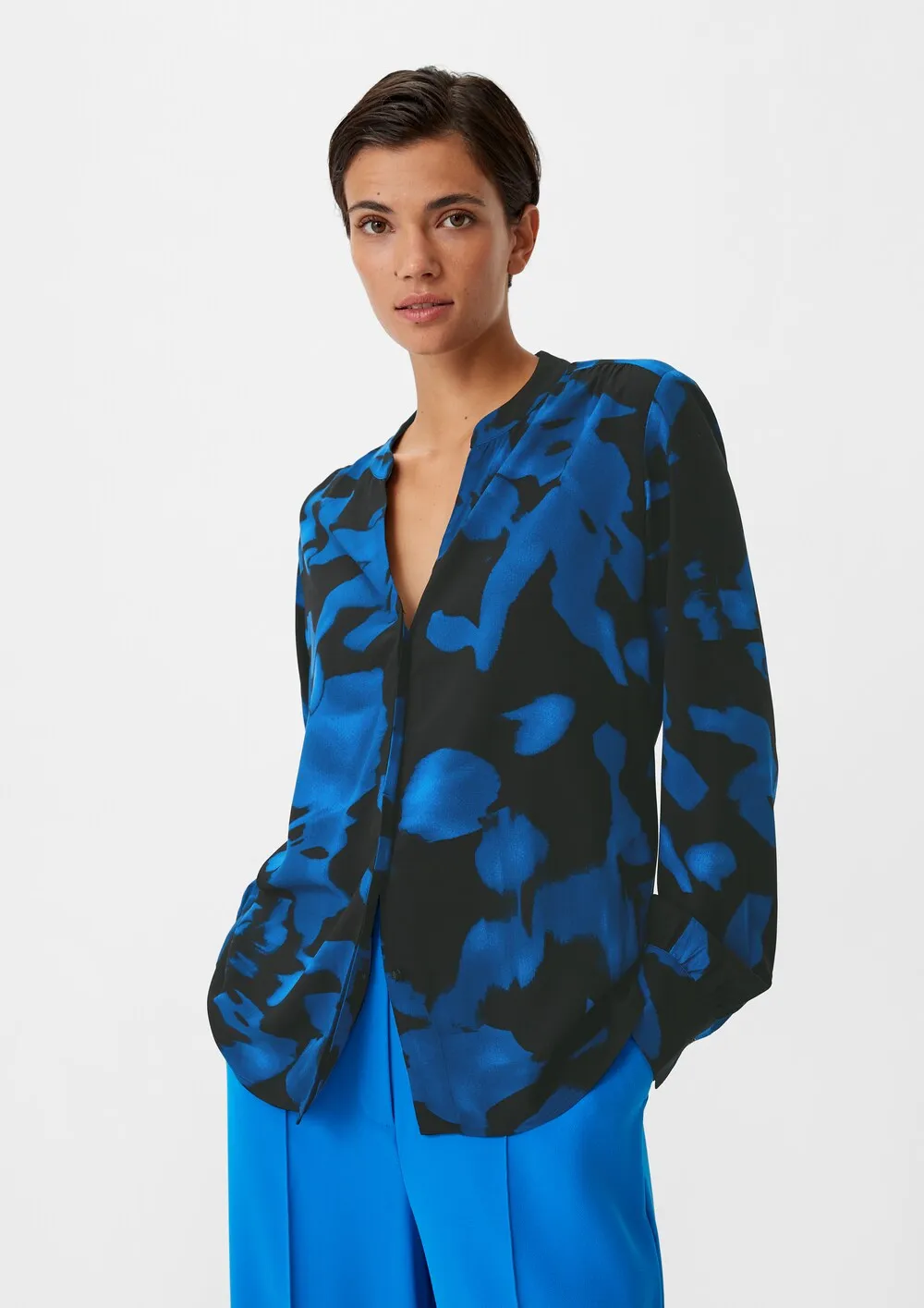 Comma blouse, royal blue/black