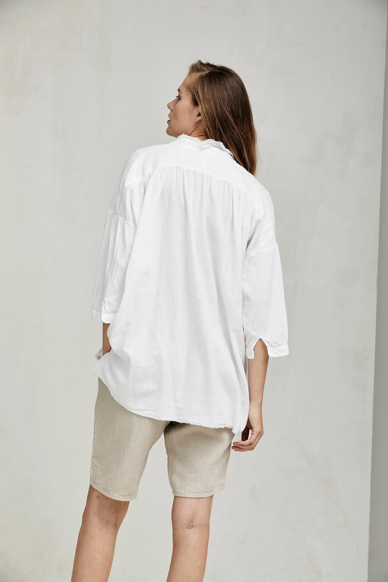 Cotton Ruffle Shirt