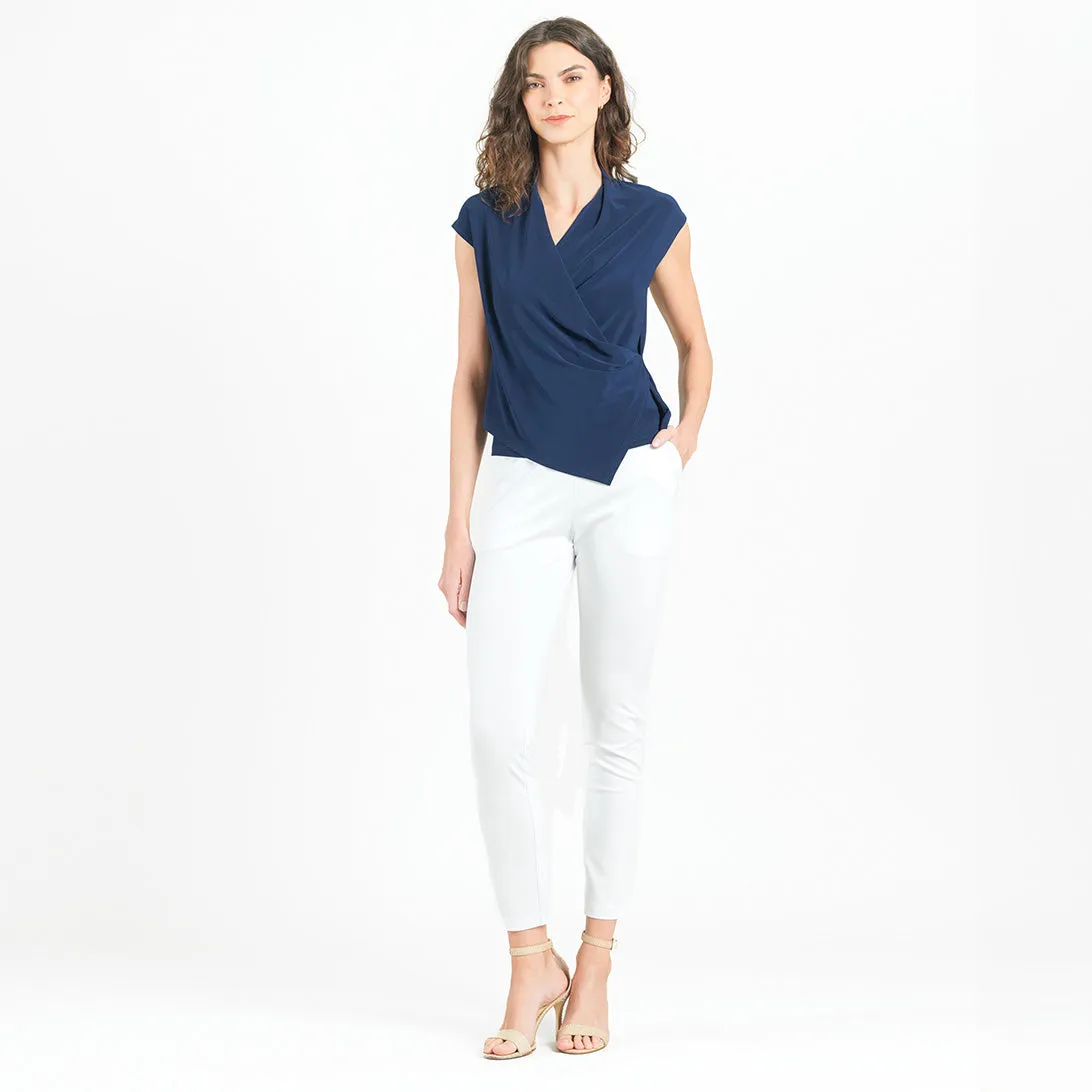 Crossover Faux Wrap Top - Navy - Final Sale!