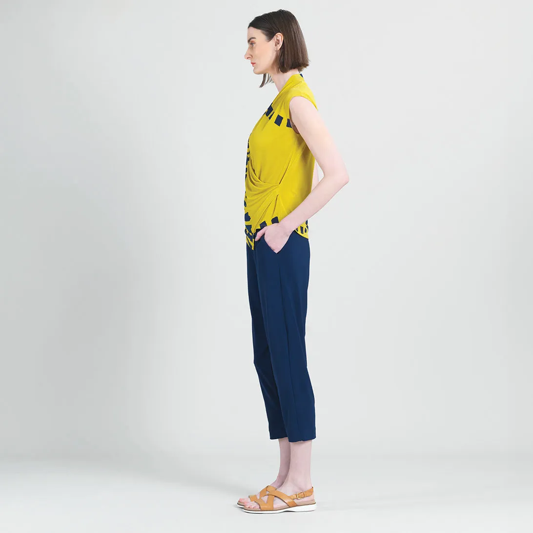 Crossover Faux Wrap Top - Track Line-Yellow - Final Sale!