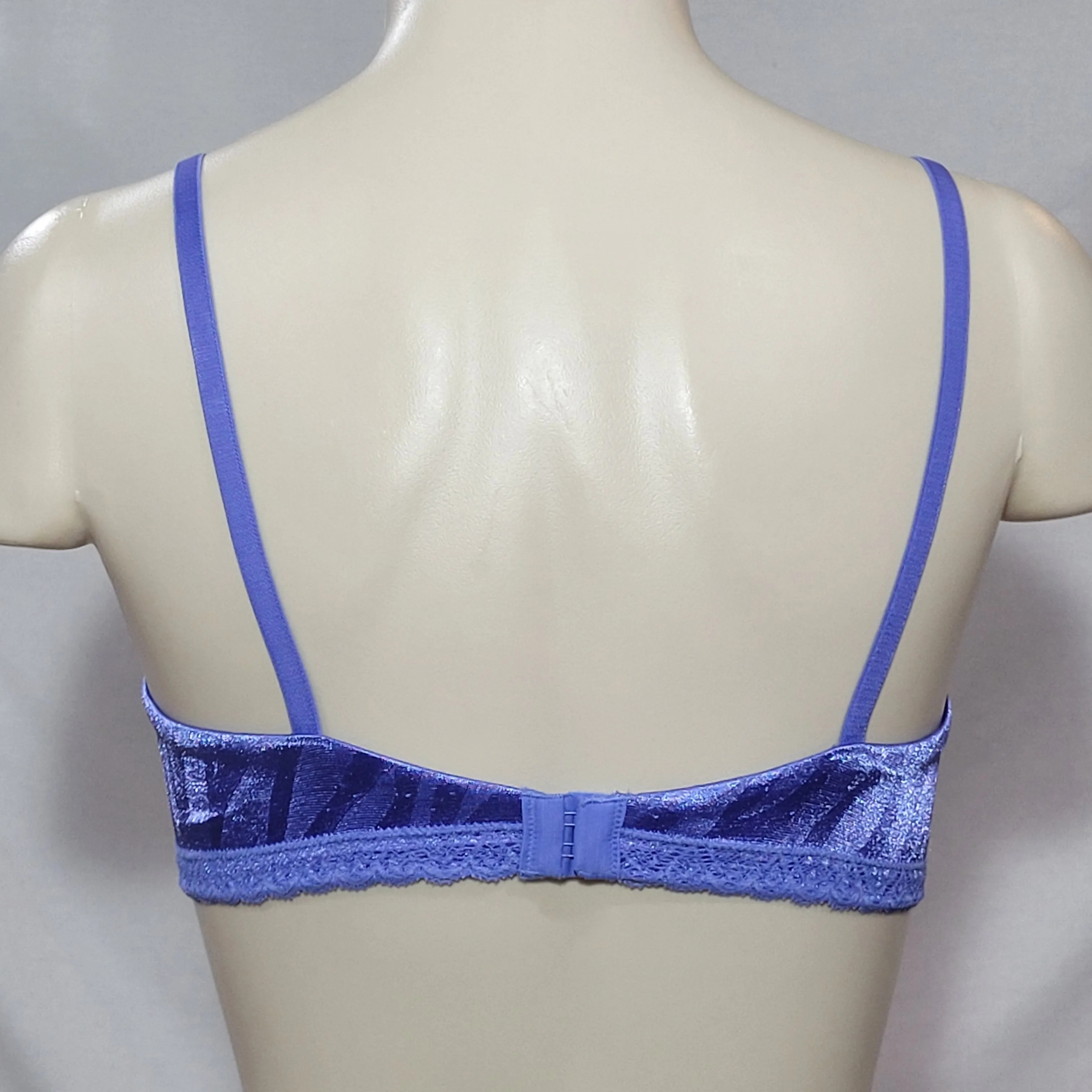 DISCONTINUED Maidenform 7122 One Fabulous Fit Jacquard Satin Underwire Bra 36D Blue NWT