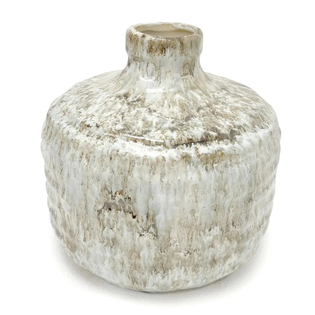 Distressed Green Stoneware Vase