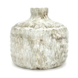 Distressed Green Stoneware Vase